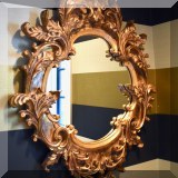 DM01. Ornate gilt mirror. 39”h x 31”w 
